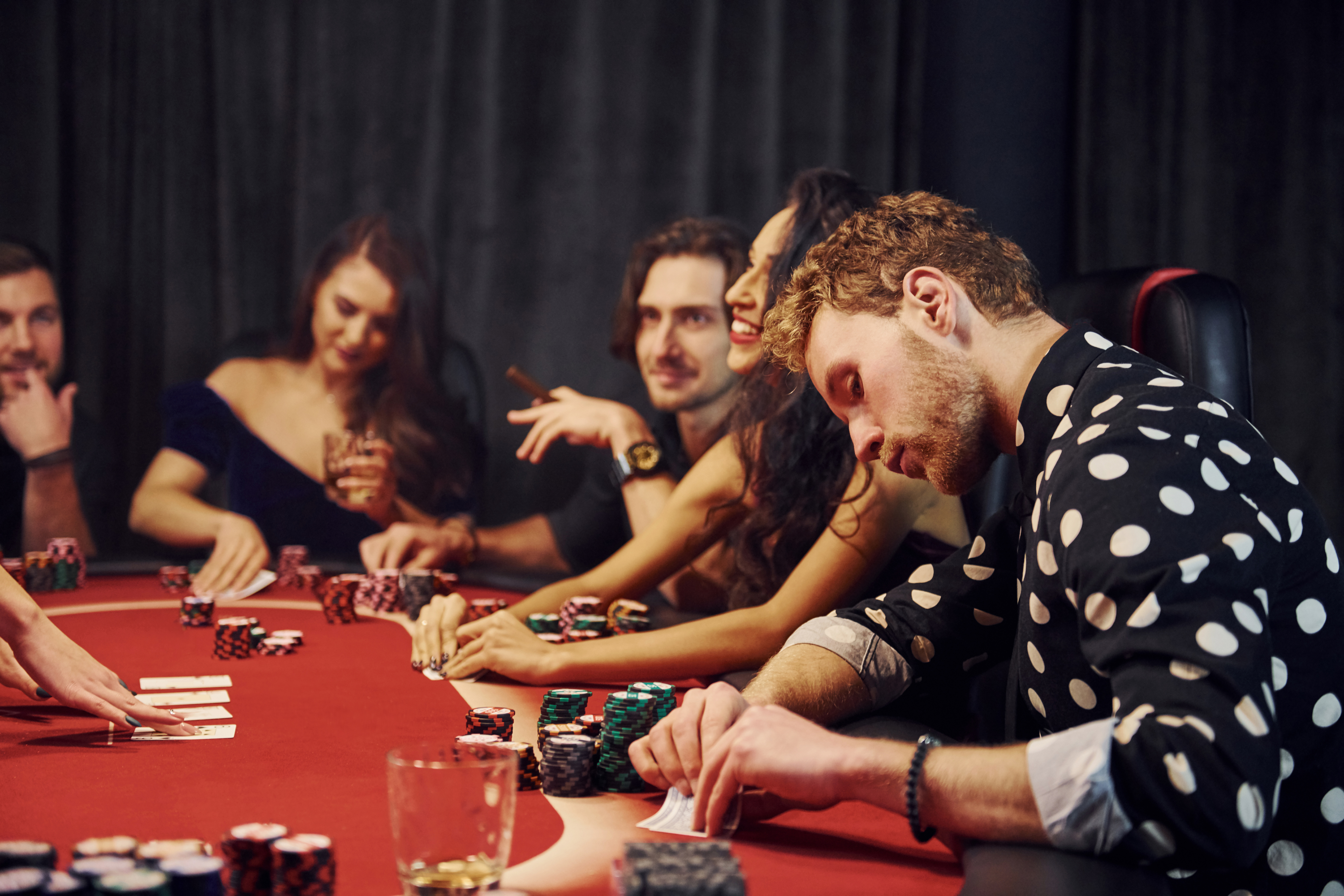 Players around a poker table